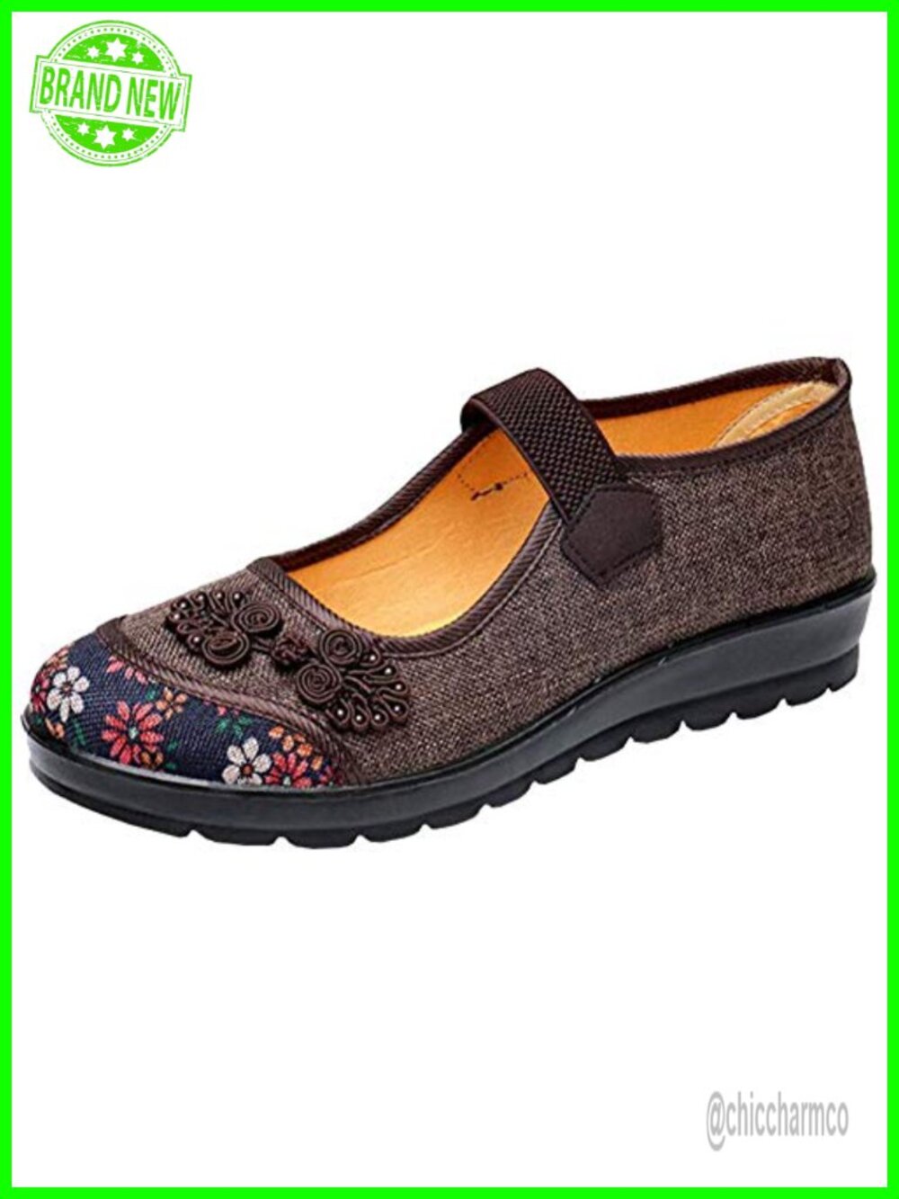 Women's Breathable Mary Jane Flats Non-Slip Soft Sole Cloth Dance Shoes